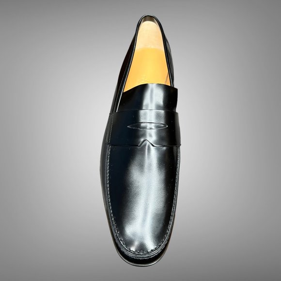 Hermes Elegant Black Tuscan Calfskin Leather Tokyo Penny Loafer EU 40 New Box main image 4